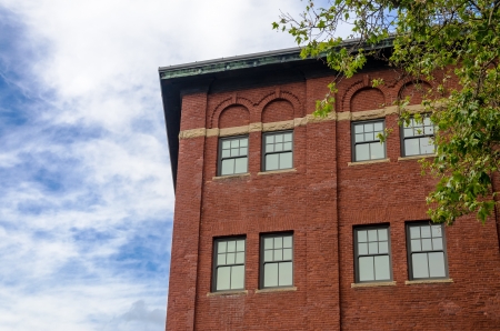Old red brick building in downtown Portland, Oregonのeditorial素材