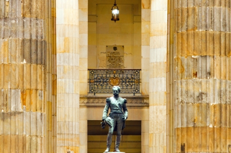 View of a statue within the senate building in Bogota, Colombiaのeditorial素材