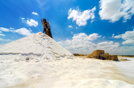 Salt production in Manaure in La Guajira, Colombiaの写真素材