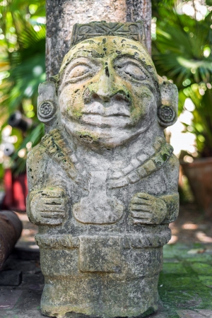 Ancient pre-columbian statue in Cartagena, Colombiaの写真素材