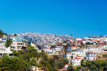 Rustic houses of Valparaiso, Chileの写真素材