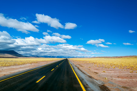 Highway near San Pedro de Atacama in Chileの写真素材