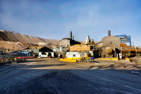 CHUQUICAMATA, CHILE - JULY 1: Facilities to refine the copper from the mine in Chuquicamata, Chile on July 1, 2014のeditorial素材