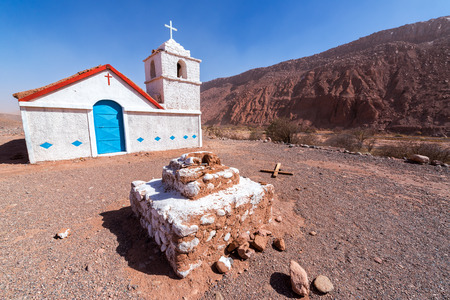 Chapel of San Isidro in the Atacama desert near San Pedro, Chileの写真素材