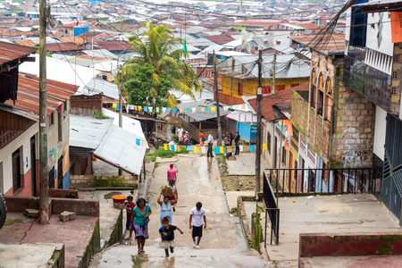 IQUITOS, PERU - MARCH 17: View of the Belen neighborhood in Iquitos, Peru on March 17, 2015のeditorial素材