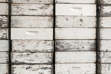 Empty beehives in Buffalo, Wyoming