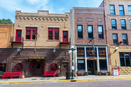 DEADWOOD, SD - AUGUST 26: Historic buildings in Deadwood, SD on August 26, 2015のeditorial素材