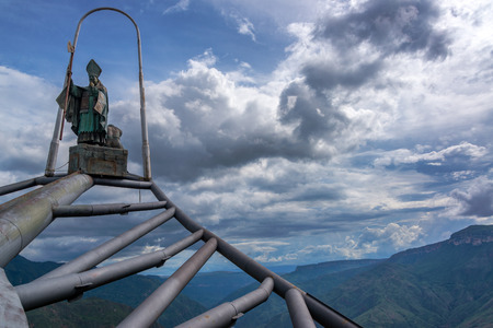 CHICAMOCHA CANYON, COLOMBIA, MAY 8: View of the Monument to Santander culture in Chicamocha Canyon, Colombia on May 8, 2016のeditorial素材