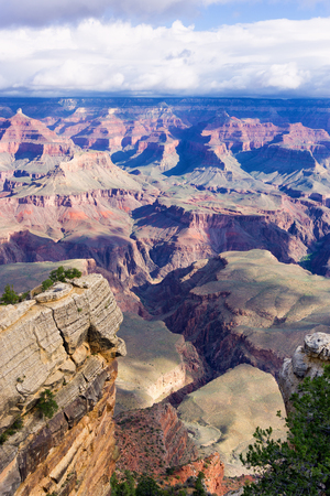 Vertical landscape of the Grand Canyon as seen from the South Rimの写真素材