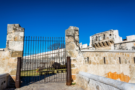 Gate leading to a colonial bastion in Campeche, Mexicoの写真素材