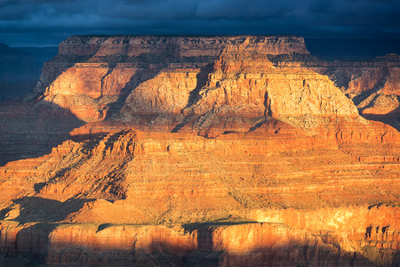 Grand Canyon details as seen in the early morning sunlightの写真素材