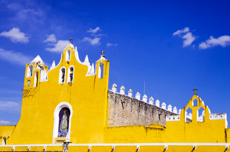 Cathedral of the Convento De San Antonio De Padua on the main plaza in Izamal, Mexicoのeditorial素材