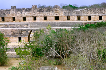 Nunnery Quadrangle view in Uxmal, Mexicoのeditorial素材