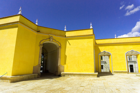 Yellow building in Ocotlan de Morales close to Oaxaca, Mexicoのeditorial素材