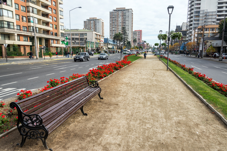 VINA DEL MAR, CHILE - MAY 30: Pedestrian path in the center of Vina del Mar, Chile on May 30, 2014のeditorial素材