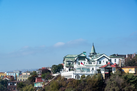 VALPARAISO, CHILE - MAY 31: View of the historic Baburizza Palace in Valparaiso, Chile on May 31, 2014のeditorial素材
