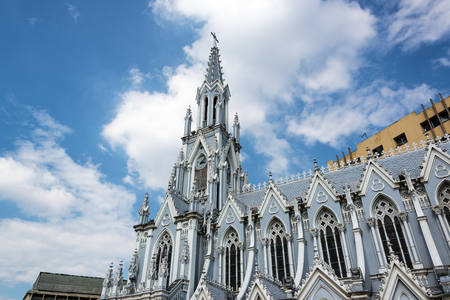 La Ermita church in Cali, Colombia with a beautiful skyの写真素材