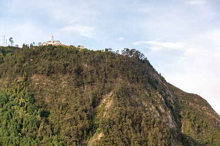 Monserrate church on top of Monserrate Mountain in Bogota, Colombiaの写真素材
