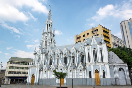 View of La Ermita church in downtown Cali, Colombiaの写真素材