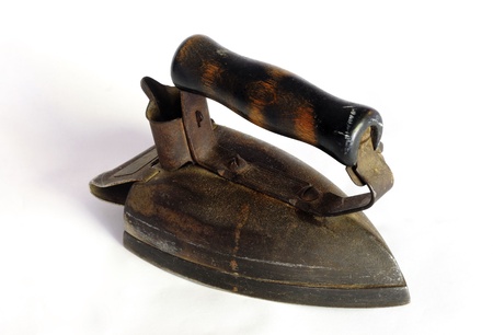 Image of retro / antique iron on white background