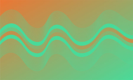 Abstract wavy line gradient background with green and orange flowのイラスト素材