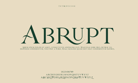 Elegant alphabet letter font. typography luxury classic serif fonts decorative vintage retro Premium Vectorのイラスト素材