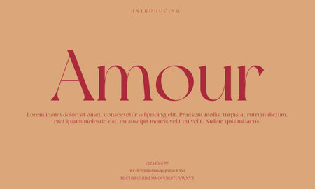 Vector alphabet font. Elegant typeface for headlines, posters etc.のイラスト素材