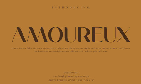 Stylized modern font, alphabet and numbers. Typographic design.のイラスト素材