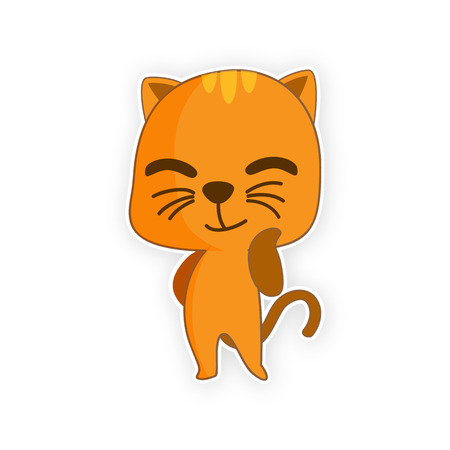 Illustration of cute kittenのイラスト素材