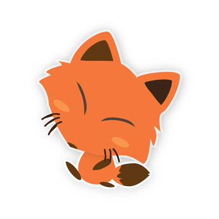 Cute baby fox (cartoon)のイラスト素材