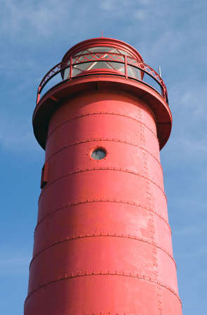 The rear lighthouse on Lake Michigan at Grand Haven の写真素材