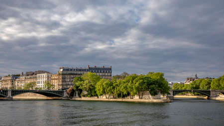 Paris, France - April 28, 2020: Eastern end of Ile St Louis in Parisのeditorial素材