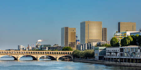 Paris, France - May 6, 2020: View of the towers of the National Library of France. Site inaugurated...