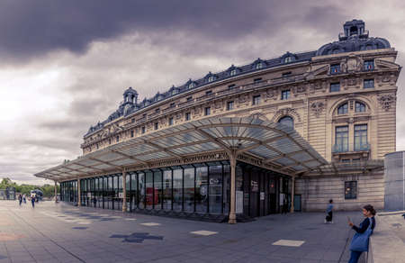 Paris, France - June 30, 2020: Musee d'Orsay on the left bank of the Seine River in Paris.のeditorial素材