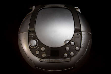 old portable radio cassette recorder with CD player