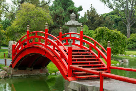 Nice bridge typical of the Japanese culture in parkのeditorial素材