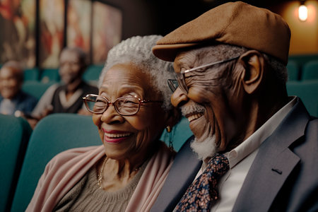 African American couple at the cinema.generated by AIの素材