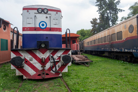 old trains out of service, in a state of decay.の写真素材