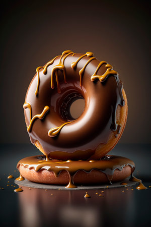 Fresh sweet donuts with icing and decorated sprinkles. bakery ad design elements with glazed donuts.generative by aiの素材