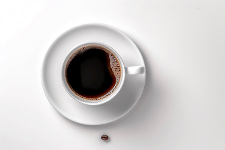 white cup of coffee isolated on the white background. generated by AIの素材