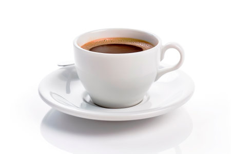 white cup of coffee isolated on the white background. generated by AIの素材