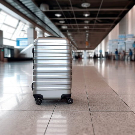 suitcase in terminal,の素材