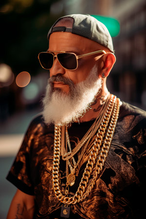 old man in rap styleの素材