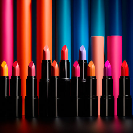 image of lipstick set in a variety of colorsの写真素材