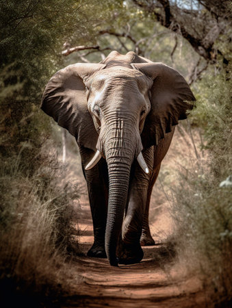 elephant in the wildの素材