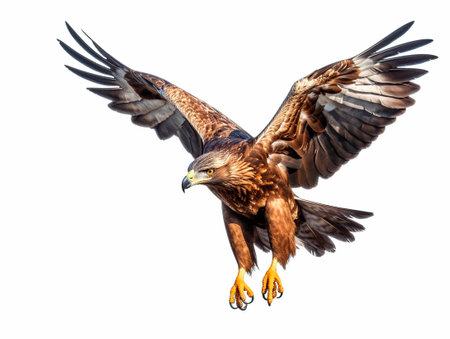 golden eagle on white backgroundの素材