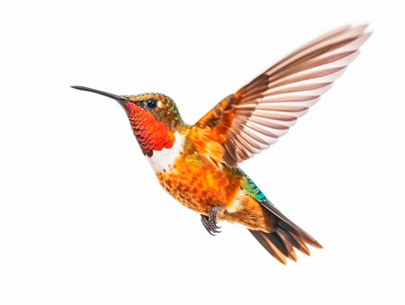 hummingbird on white backgroundの素材