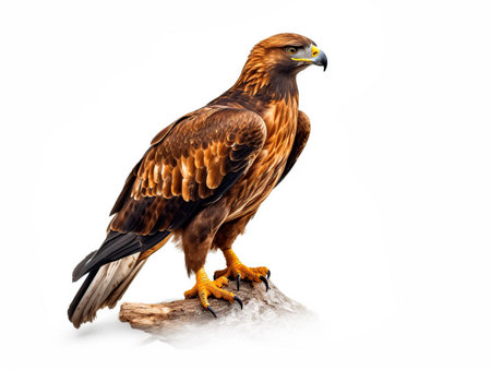 golden eagle on white backgroundの素材