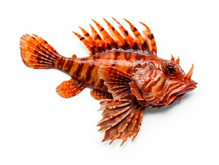 scorpion fish on white backgroundの素材
