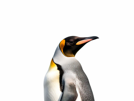 penguin on white backgroundの素材